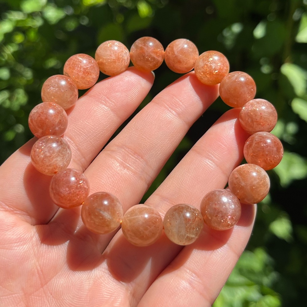 11.5mm‎ stretchable sunstone bracelet